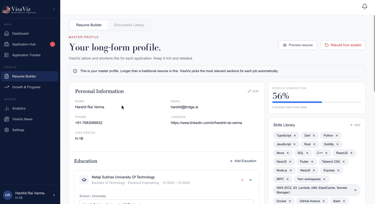 Resume Builder product preview